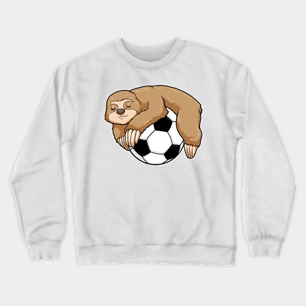 Sloth with Soccer ball Crewneck Sweatshirt by Markus Schnabel